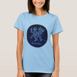 Gemini Constellation and Zodiac Sign with Stars T-Shirt