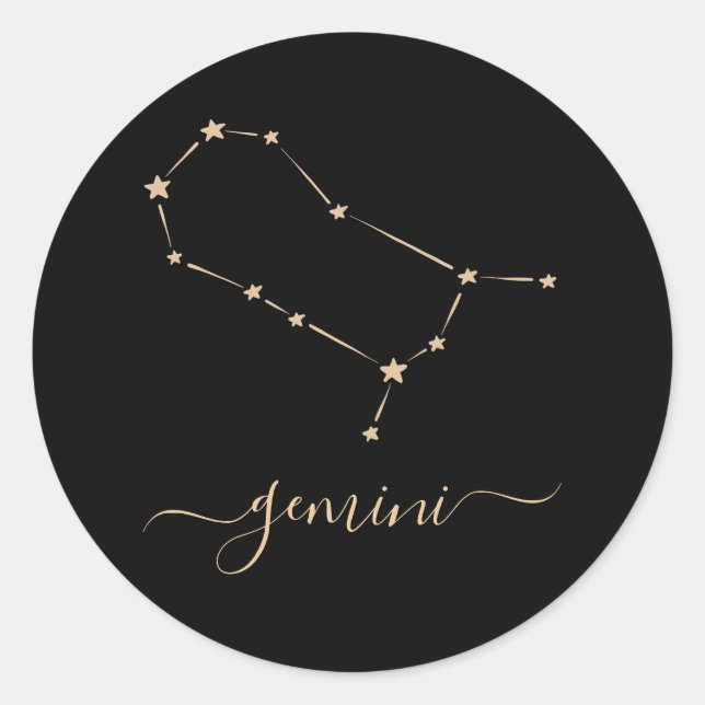Gemini Constellation Classic Round Sticker (Front)