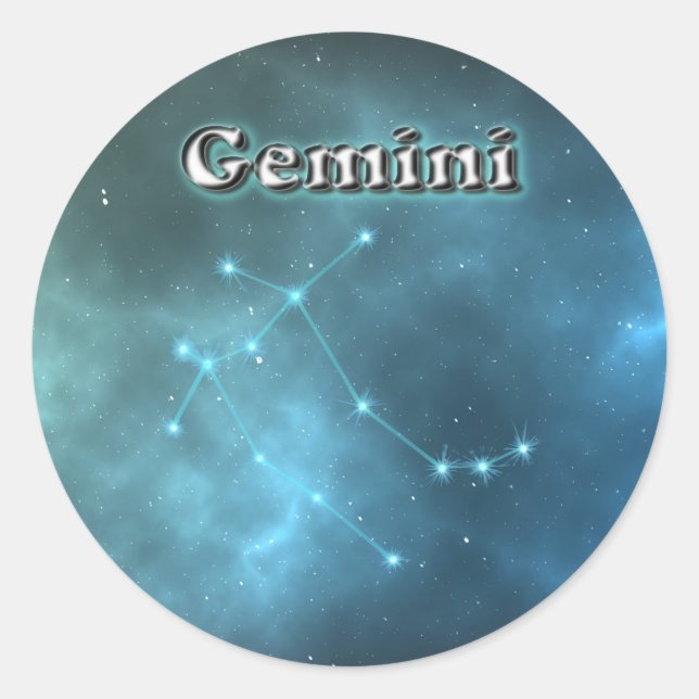 Gemini constellation classic round sticker (Front)