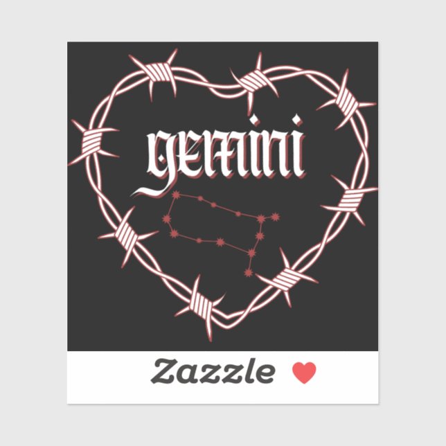 Gemini Constellation Gothic Barbed Wire Design (Sheet)