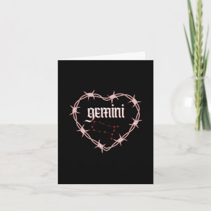 Gemini Constellation Gothic Edgy Birthday Card
