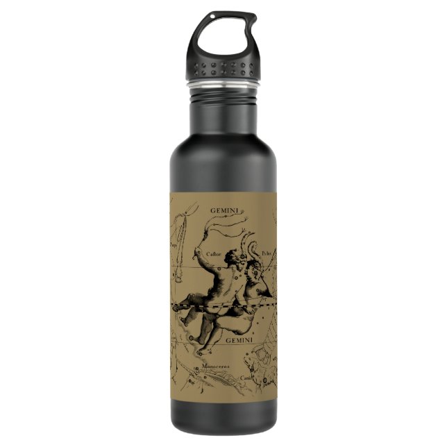 Gemini Constellation Hevelius 1690 May12-June20 710 Ml Water Bottle (Front)