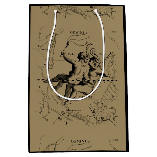 Gemini Constellation Hevelius 1690 May12-June20 Medium Gift Bag (Front)