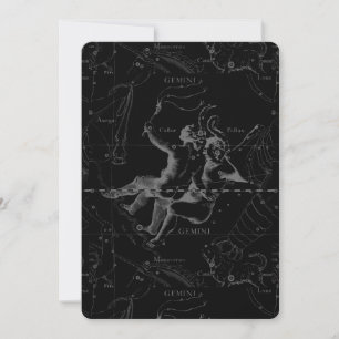Gemini Constellation Map Engraving by Hevelius