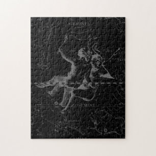 Gemini Constellation Map Engraving by Hevelius Jigsaw Puzzle