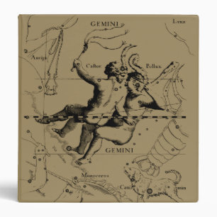 Gemini Constellation Map Hevelius circa 1690 Binder