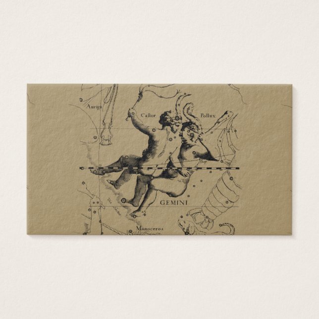 Gemini Constellation Map Hevelius vers 1690 (Devant)