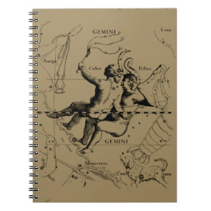 Gemini Constellation Zodiac Hevelius 1690 Notebook