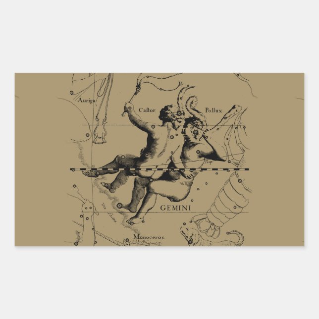 Gemini Constellation Zodiac Hevelius 1690 Sticker (Front)