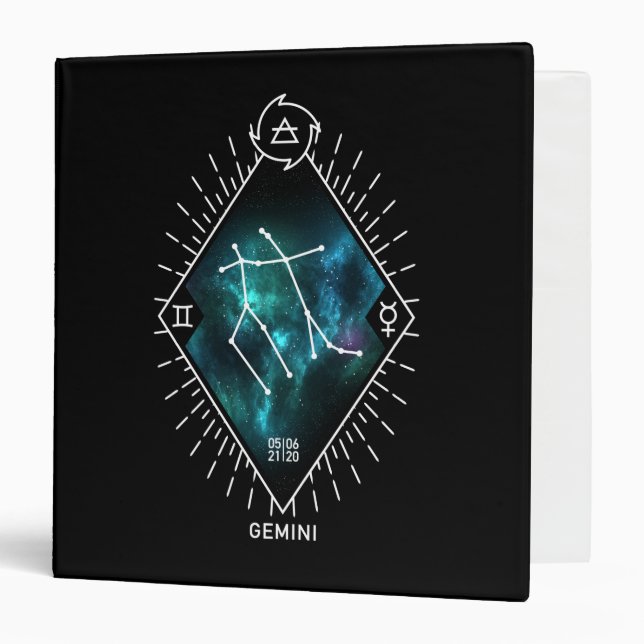 Gemini Constellation & Zodiac Symbol Binder (Front/Inside)