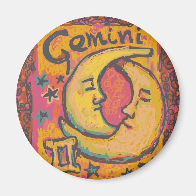 Gemini, Customizable Astrology Products Magnet (Front)
