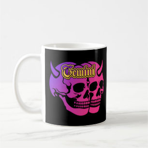Gemini Devil Skull Gothic Zodiac Astrology  Coffee Mug