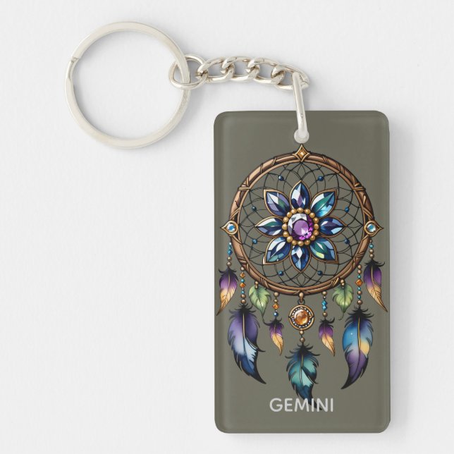 Gemini Dreamcatcher Keychain (Front)