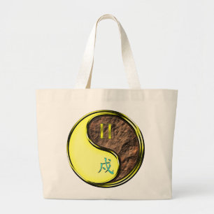 Gemini & Earth Dog Large Tote Bag