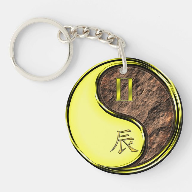 Gemini & Earth Dragon Keychain (Front)