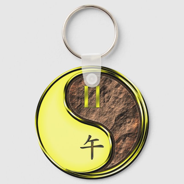 Gemini & Earth Horse Keychain (Front)