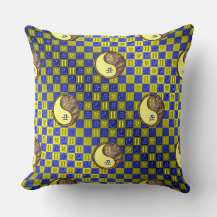 Gemini & Earth Ox Throw Pillow