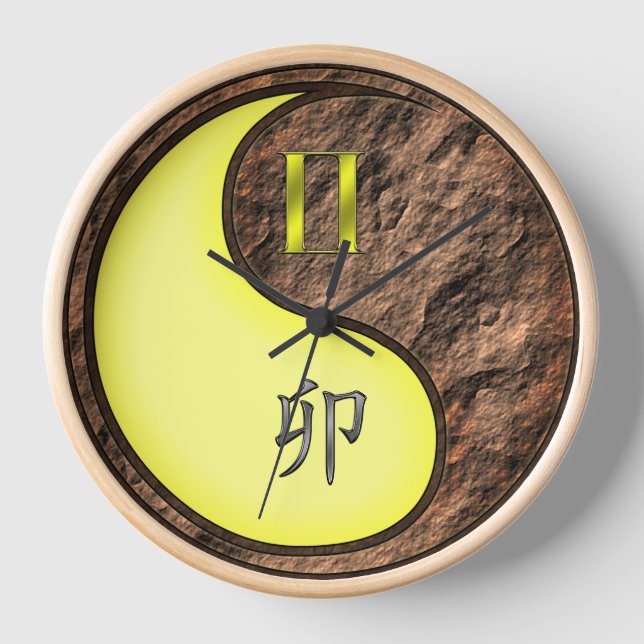 Gemini & Earth Rabbit Clock (Front)