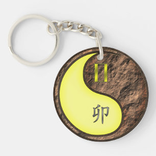 Gemini & Earth Rabbit Keychain