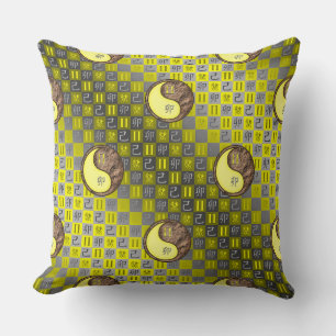 Gemini & Earth Rabbit Throw Pillow