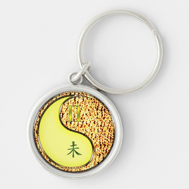Gemini & Fire Goat Keychain (Front)