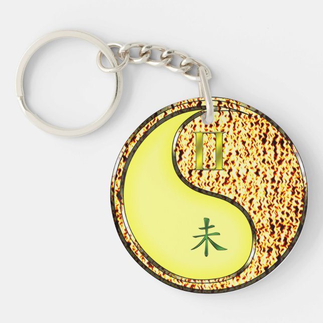 Gemini & Fire Goat Keychain (Front)
