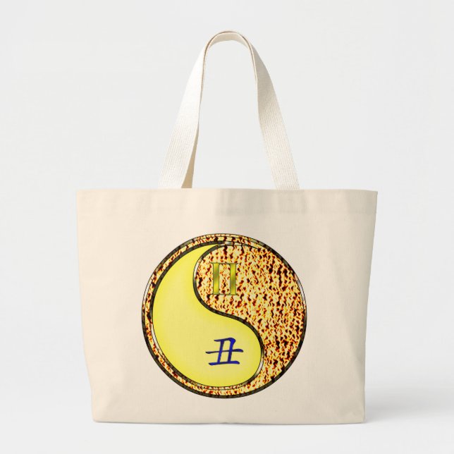 Gemini & Fire Ox Large Tote Bag (Front)