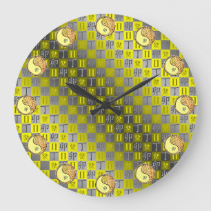 Gemini & Fire Rabbit Large Clock