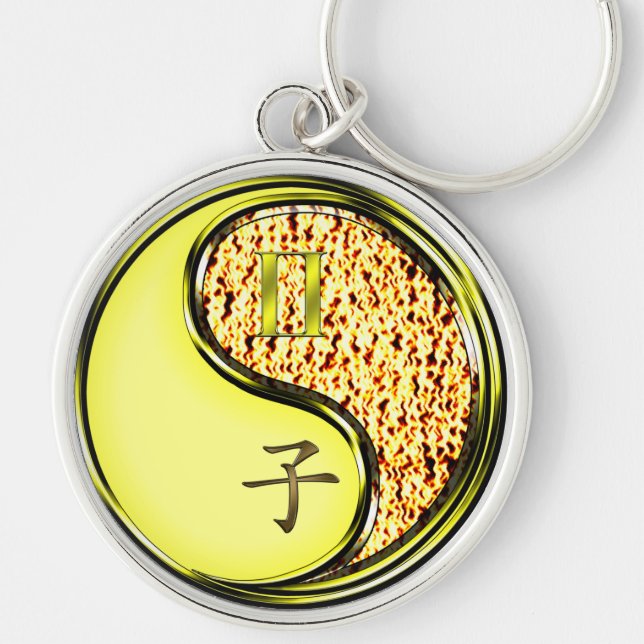 Gemini & Fire Rat Keychain (Front)