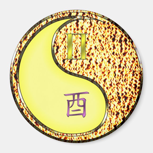 Gemini & Fire Rooster Magnet (Front)