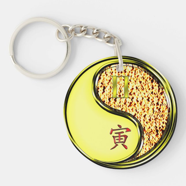 Gemini & Fire Tiger Keychain (Front)