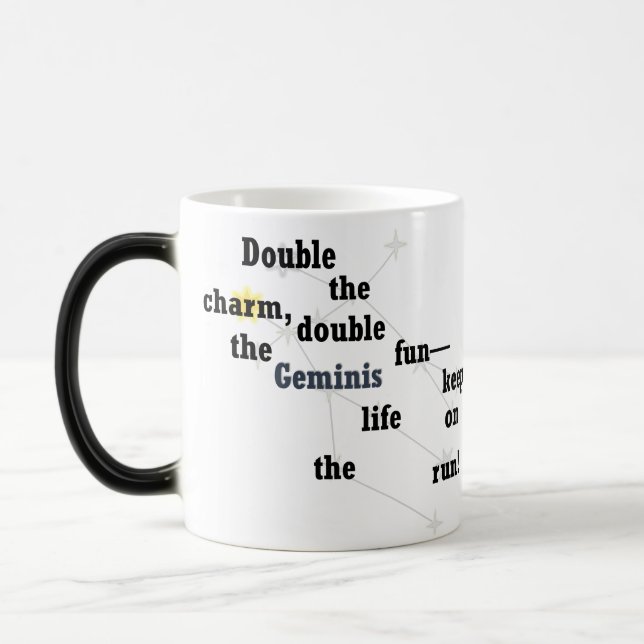 Gemini Fun & Inspiring Design for Daily Use & Gift Magic Mug (Left)