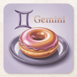 Gemini Glazed Doughnut Lavender Coaster Set