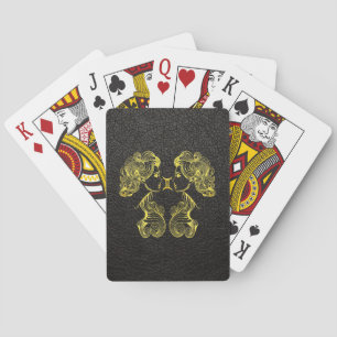 Gemini Gold on Leather Playing Cards