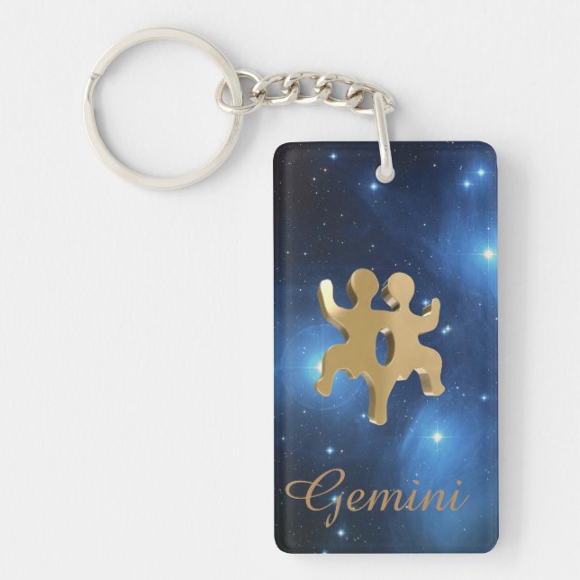 Gemini golden sign keychain (Front)