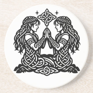 Gemini — Haunted Ink Zodiac Twins Coaster