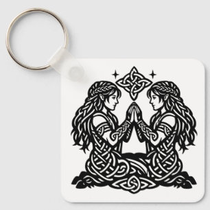 Gemini — Haunted Ink Zodiac Twins Keychain