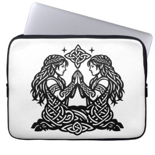 Gemini — Haunted Ink Zodiac Twins Laptop Sleeve