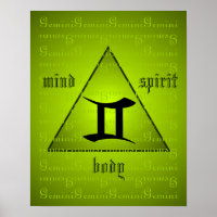 Gemini Holistic Triangle Mind Body Spirit Green