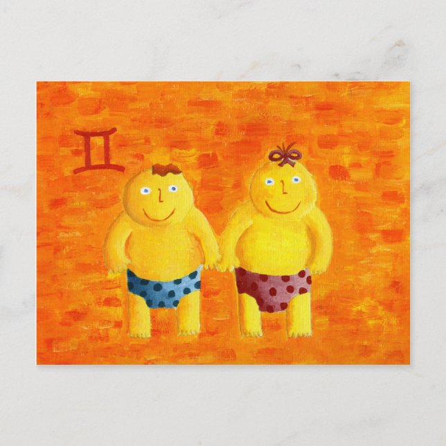 Gemini Horiscope Zodiac Star Sign Postcard (Front)