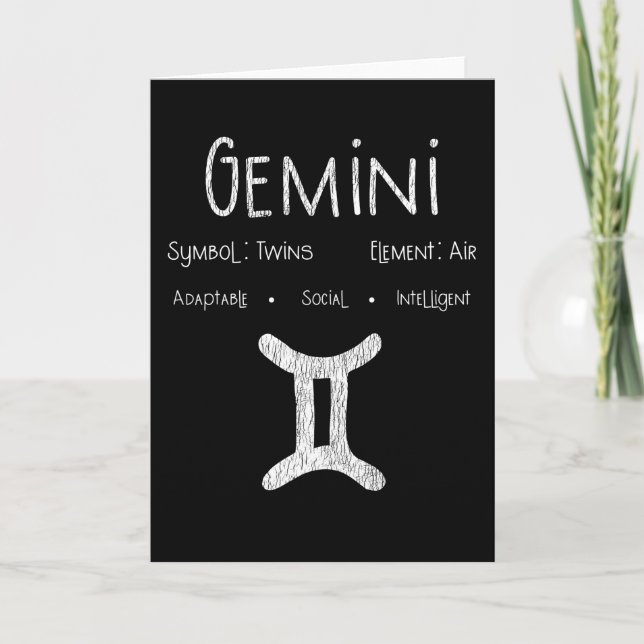 Gemini Horoscope Astrology Star Sign Birthday Gift Card (Front)