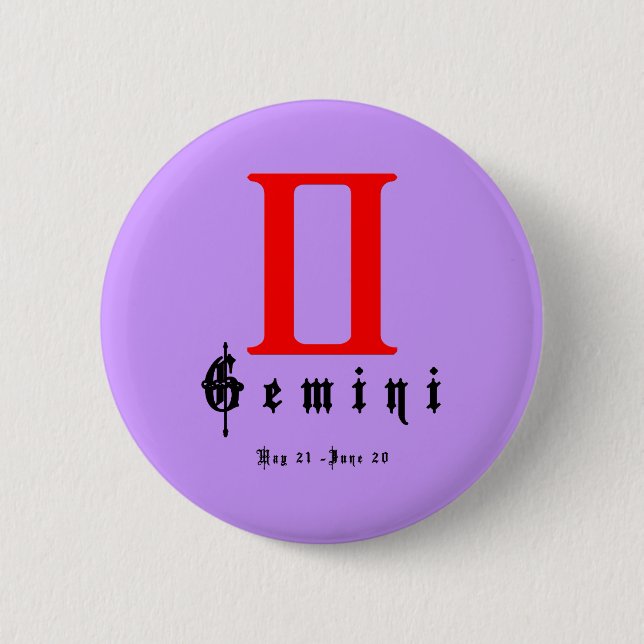 Gemini, Horoscope, zodiac, astrology 2 Inch Round Button (Front)