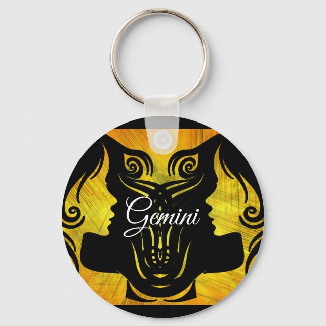 Gemini Horoscope Zodiac sign Twins Key chain (Front)