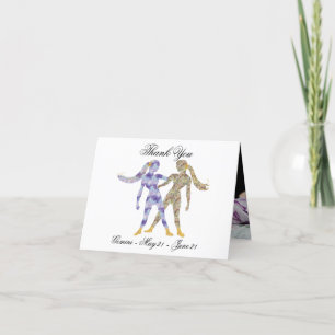 Gemini Impressionist Painting Style & Gold Thank Y You Card