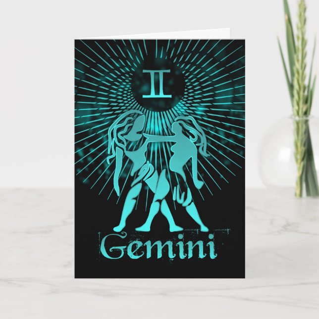 Gemini, Les Jumeaux Symboles Zodiac Carte de voeux (Devant)