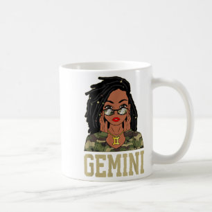 Gemini Locd Hair Sy Black Woman Camo Melanin Girl  Coffee Mug