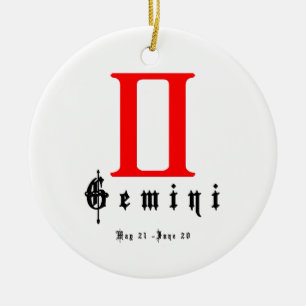 Gemini, Mai 21 - June 20 Ceramic Ornament