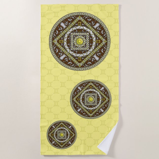 Gemini Mandala Beach Towel (Front)