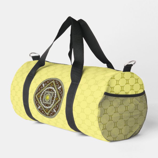 Gemini Mandala  Duffle Bag (Right Corner)