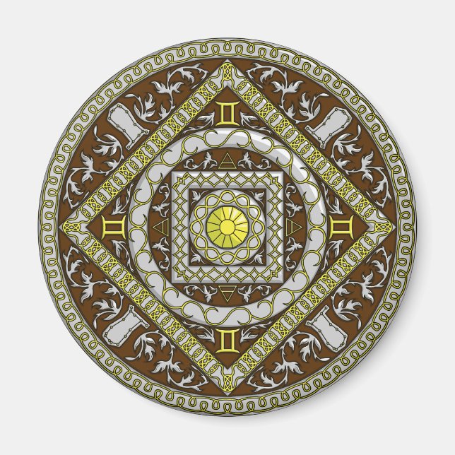 Gemini Mandala Magnet (Front)